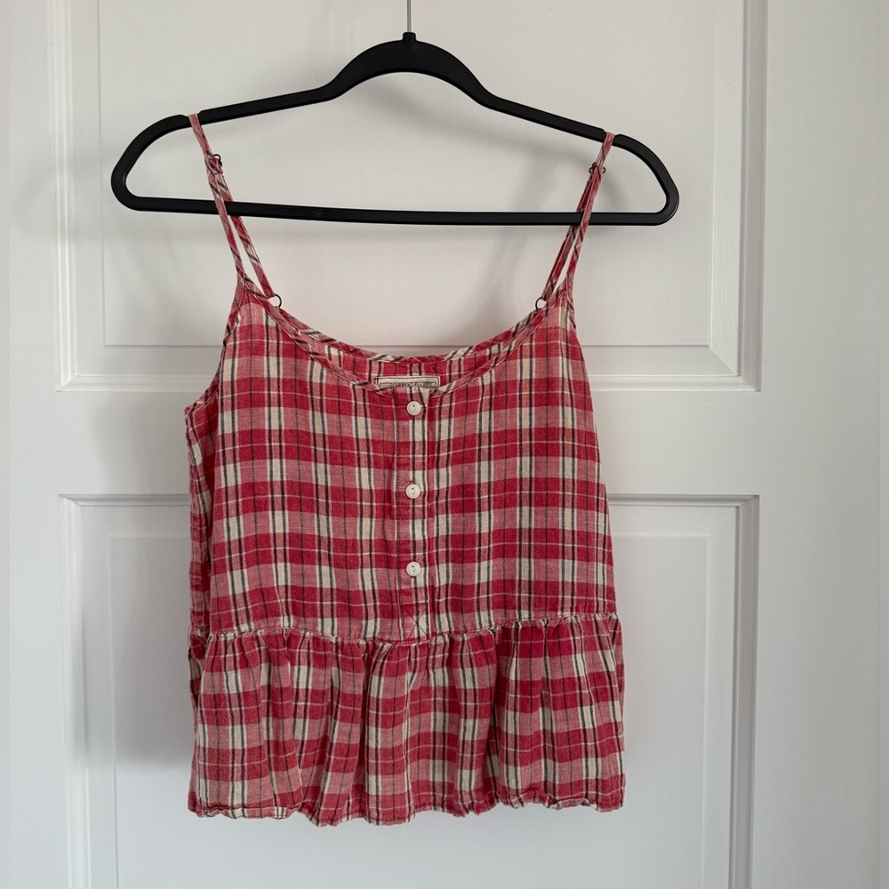 Current/Elliott The Workwear peplum linen blend top. Never worn.  NWOT.